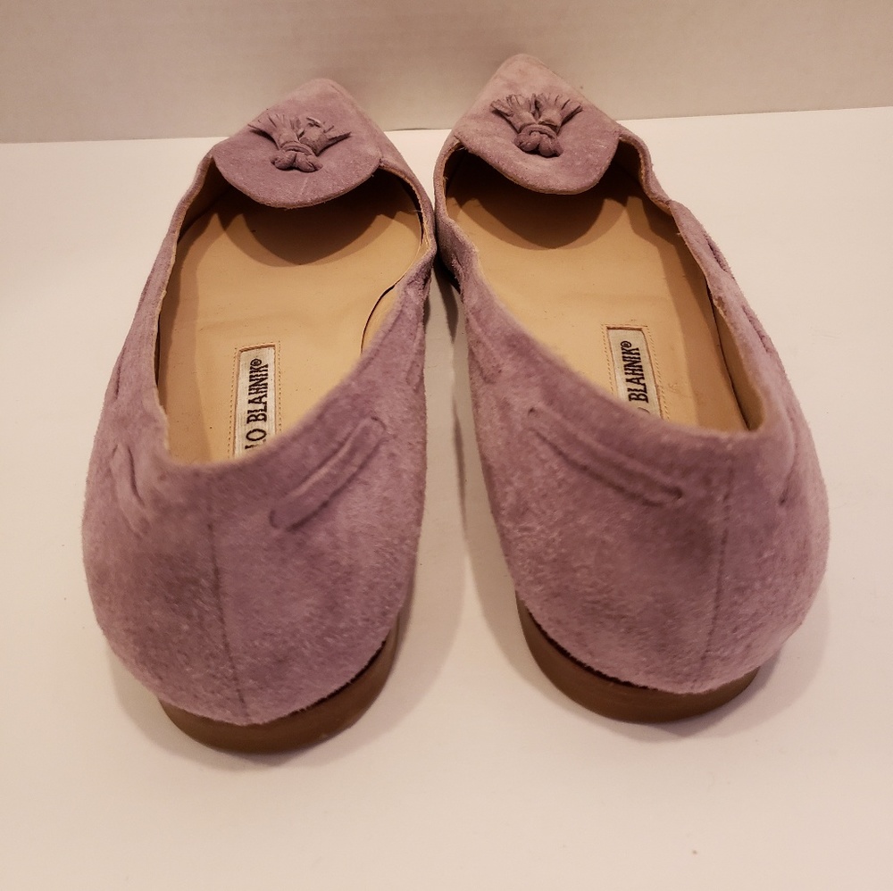 Manolo Blahnik suede lavender flats sz 37 - Picture 4 of 6